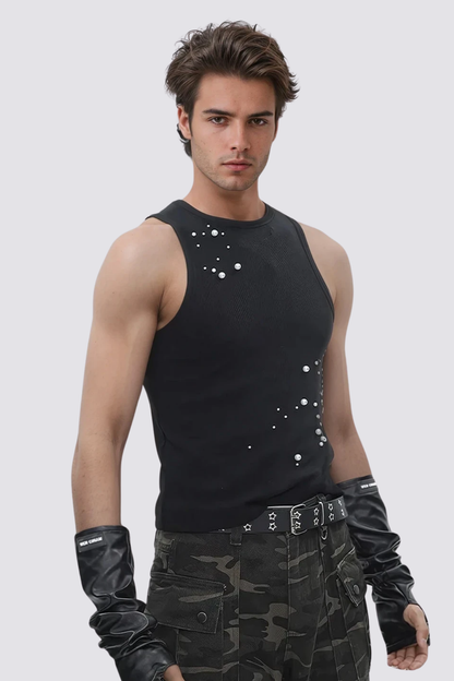 Coal Wrap Pearl Sleeveless Top