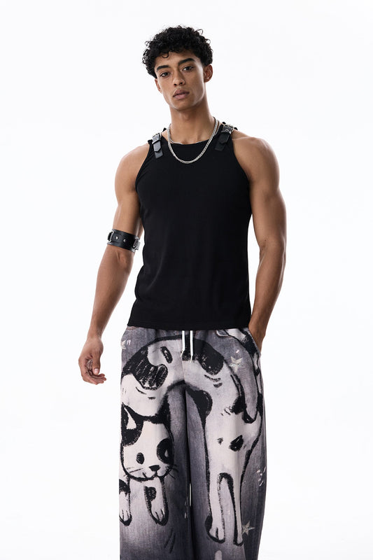Coal Thread Buckle Top Black