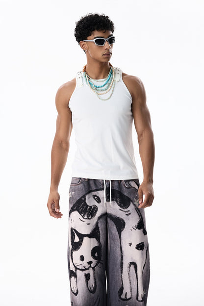 Coal Thread Buckle Top White