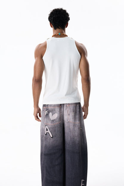 Coal Thread Buckle Top White