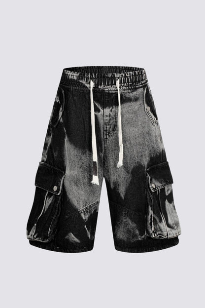 Cobalt Frame Tie Dye Denim Shorts
