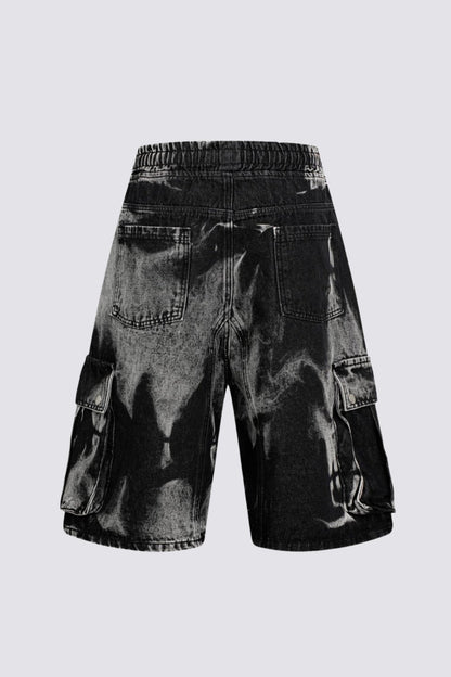 Cobalt Frame Tie Dye Denim Shorts