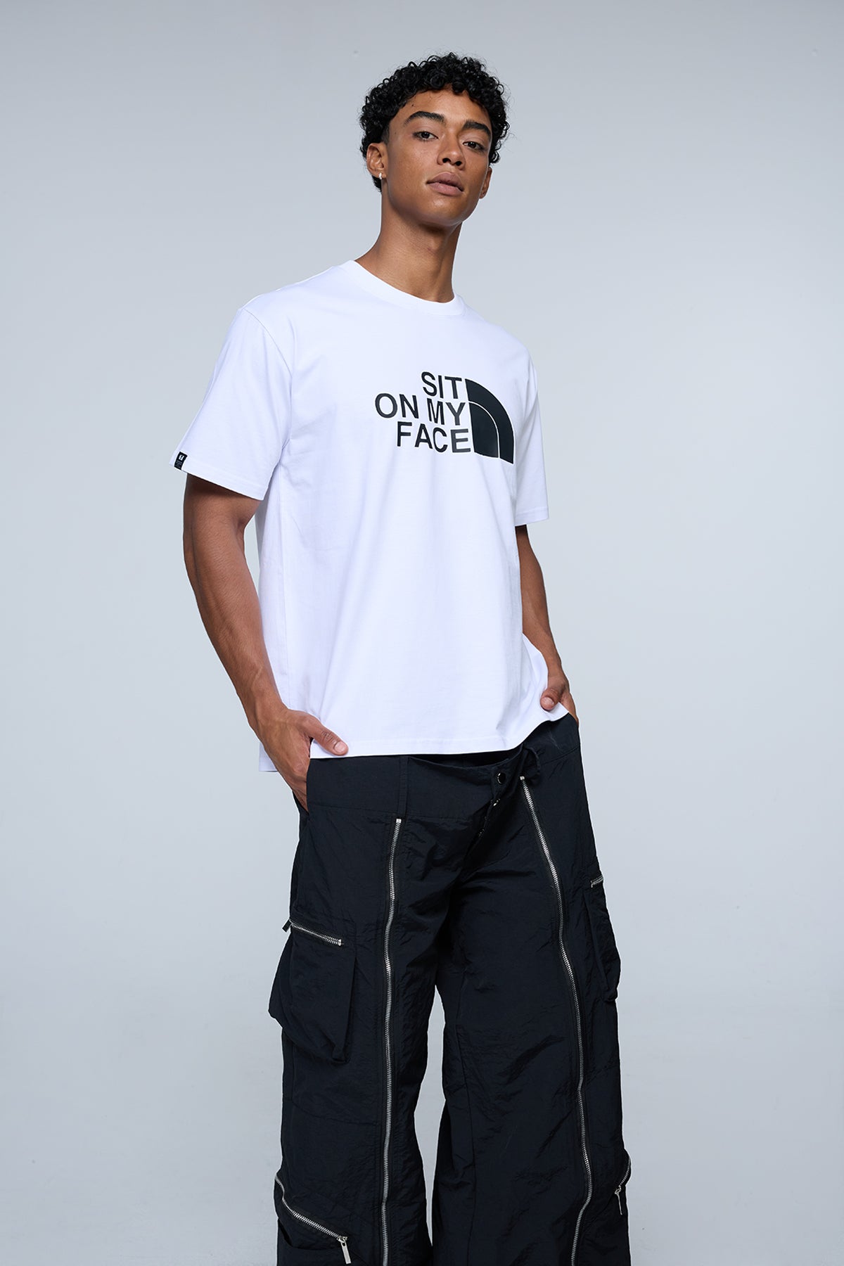 Cobalt Stamp Print T-Shirt White