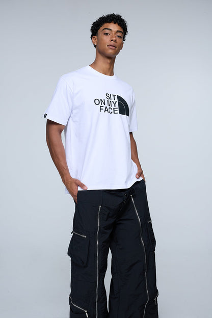 Cobalt Stamp Print T-Shirt White