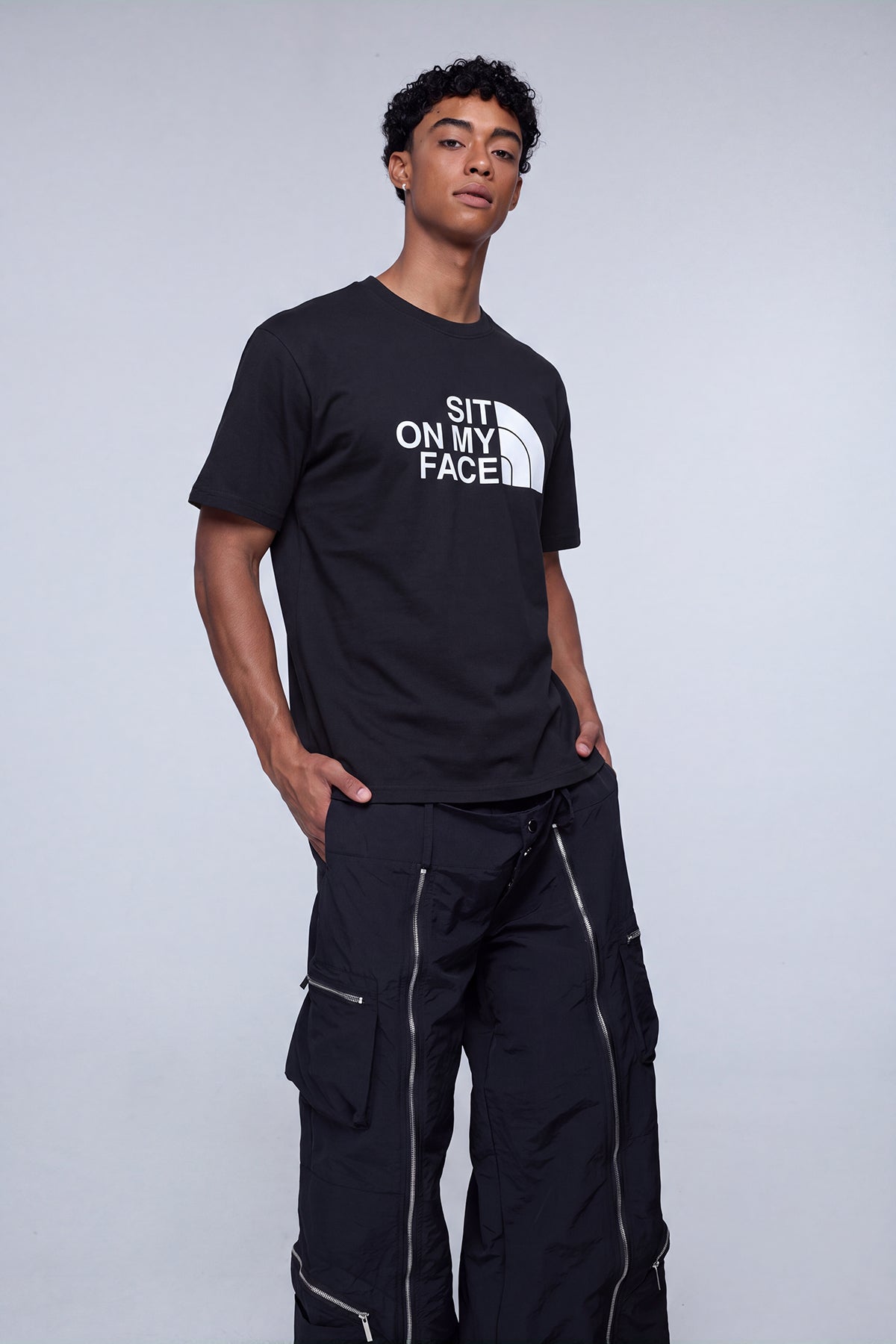 Cobalt Stamp Print T-Shirt Black