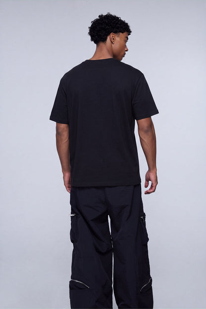 Cobalt Stamp Print T-Shirt Black