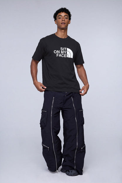 Cobalt Stamp Print T-Shirt Black