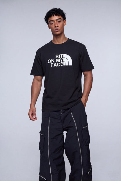 Cobalt Stamp Print T-Shirt Black