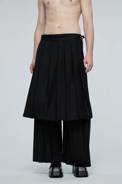 Cold Chroma Wide Leg Pleated Pants