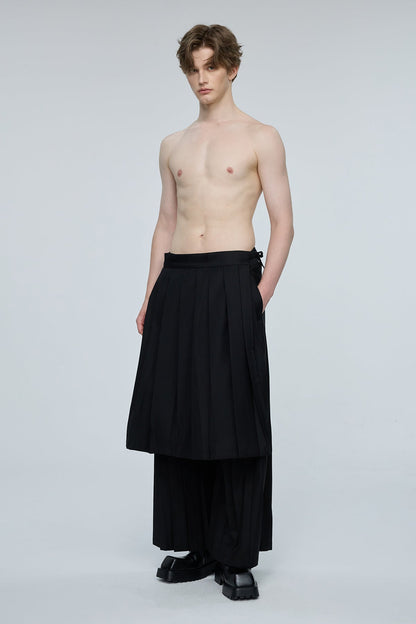 Cold Chroma Wide Leg Pleated Pants
