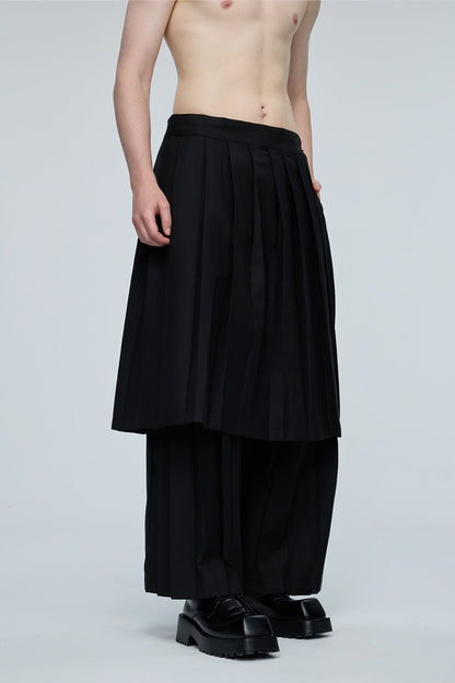 Cold Chroma Wide Leg Pleated Pants