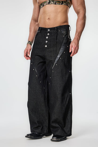 Cold Rivet Wide Leg Jeans