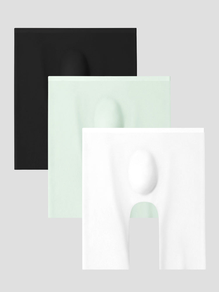 3 Pack Men's Breathable Seamless Mid-Length Boxer Briefs