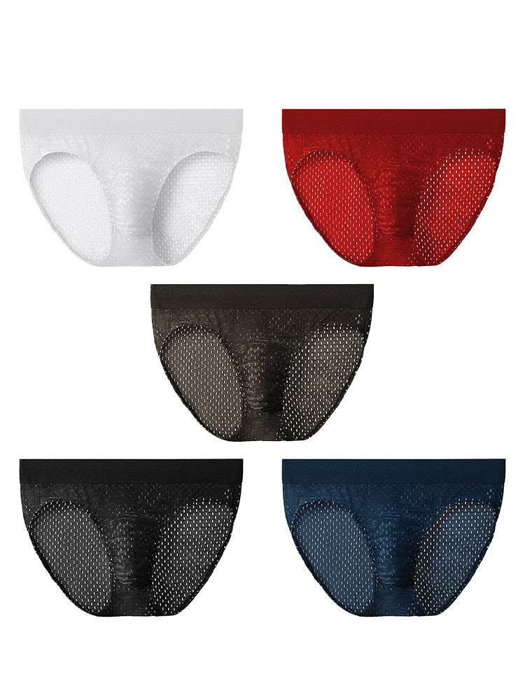 5 Pack Men’s Breathable Briefs In Mesh