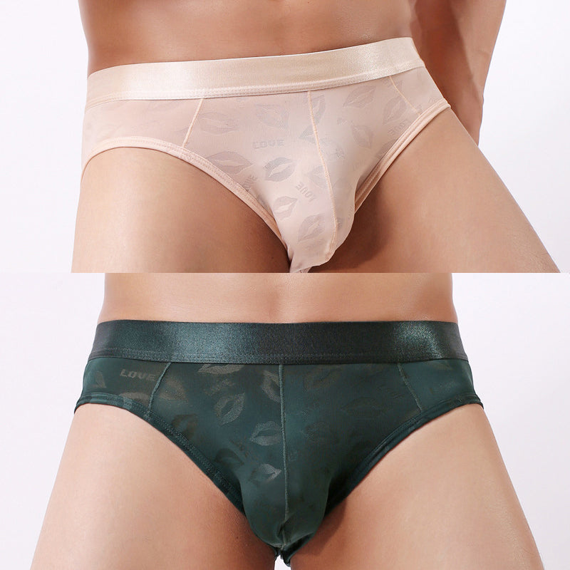 2 Pack Men's Sexy Seamless Solid Color Briefs