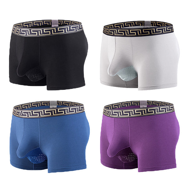 4 Pack Separate Ball Pouch Breathable Trunks
