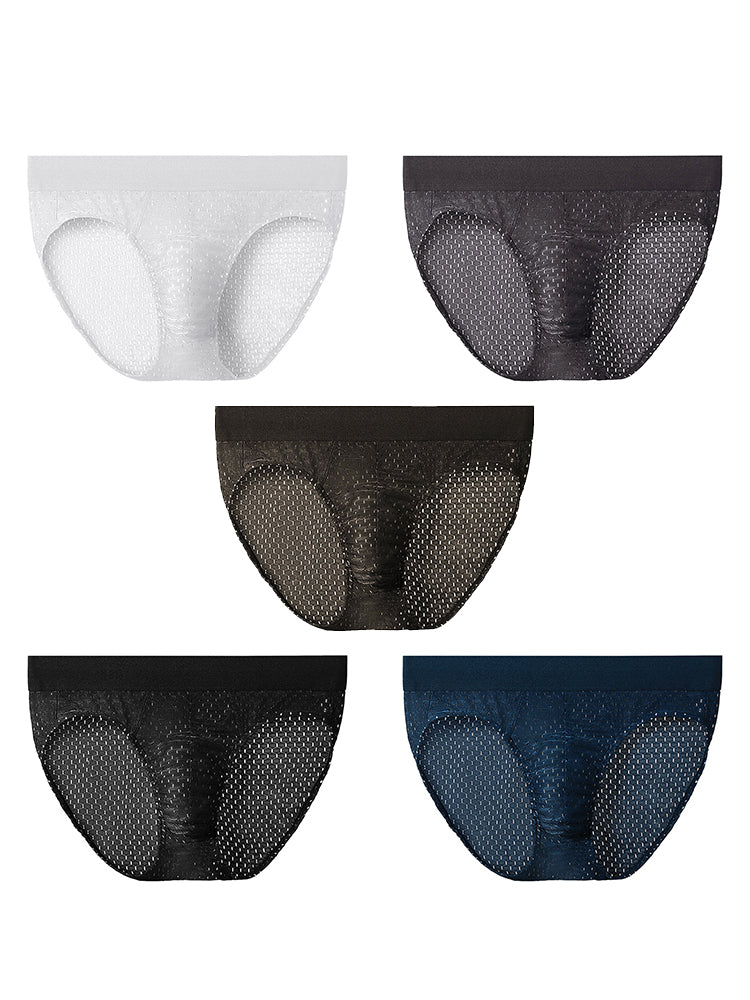 5 Pack Men’s Breathable Briefs In Mesh