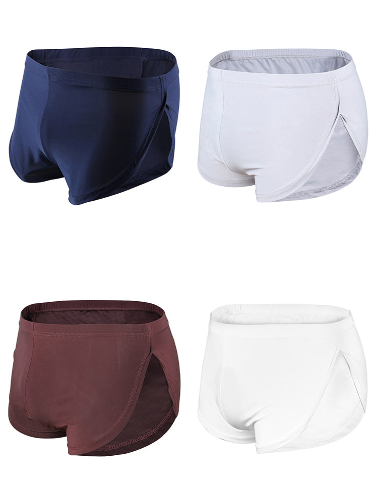 4 Pack Men’s Sexy High Vent Boxer Shorts