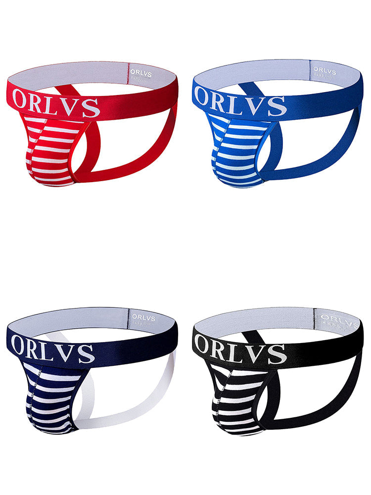 4 Pack Contrast Colors Low Rise Jockstraps