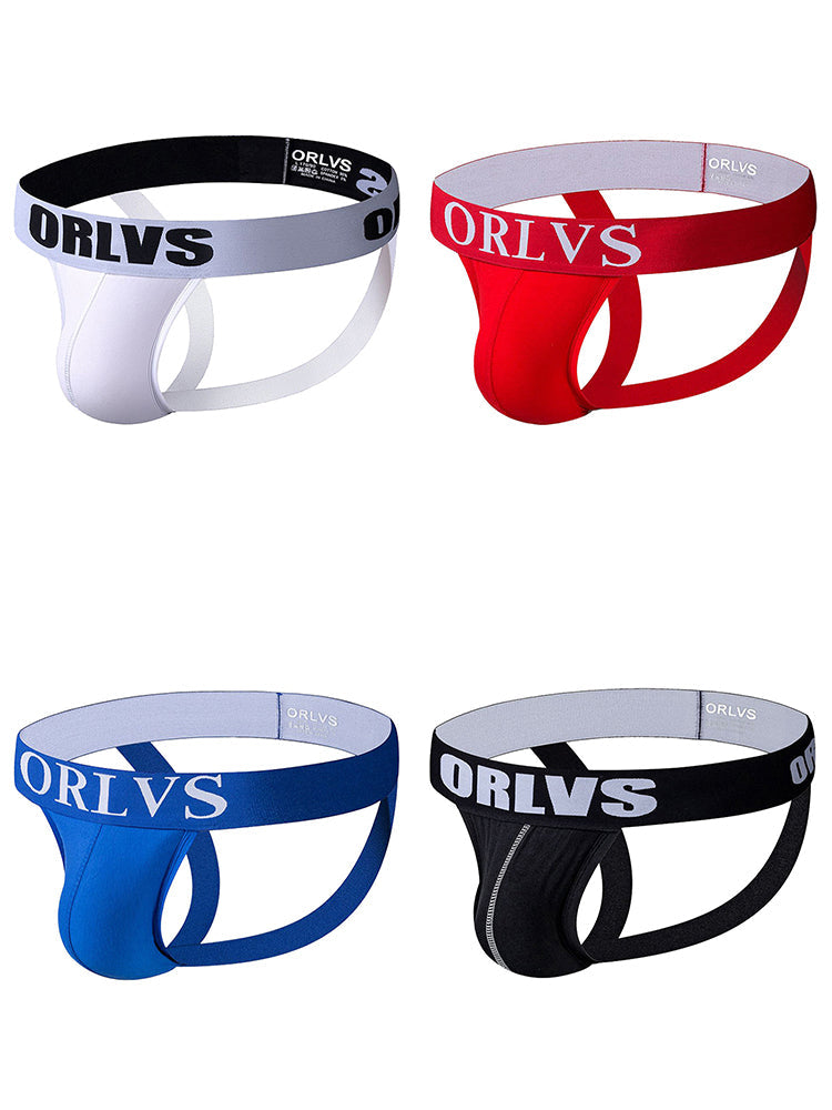 4 Pack Contrast Colors Low Rise Jockstraps