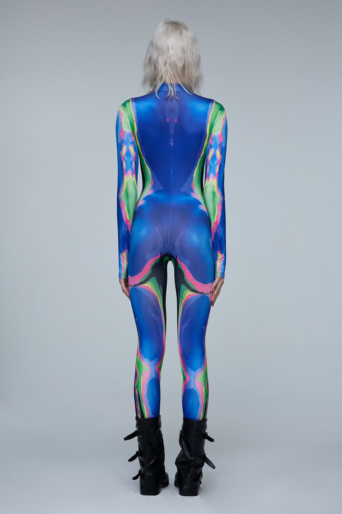 Color Chant Long Sleeve Print Jumpsuit