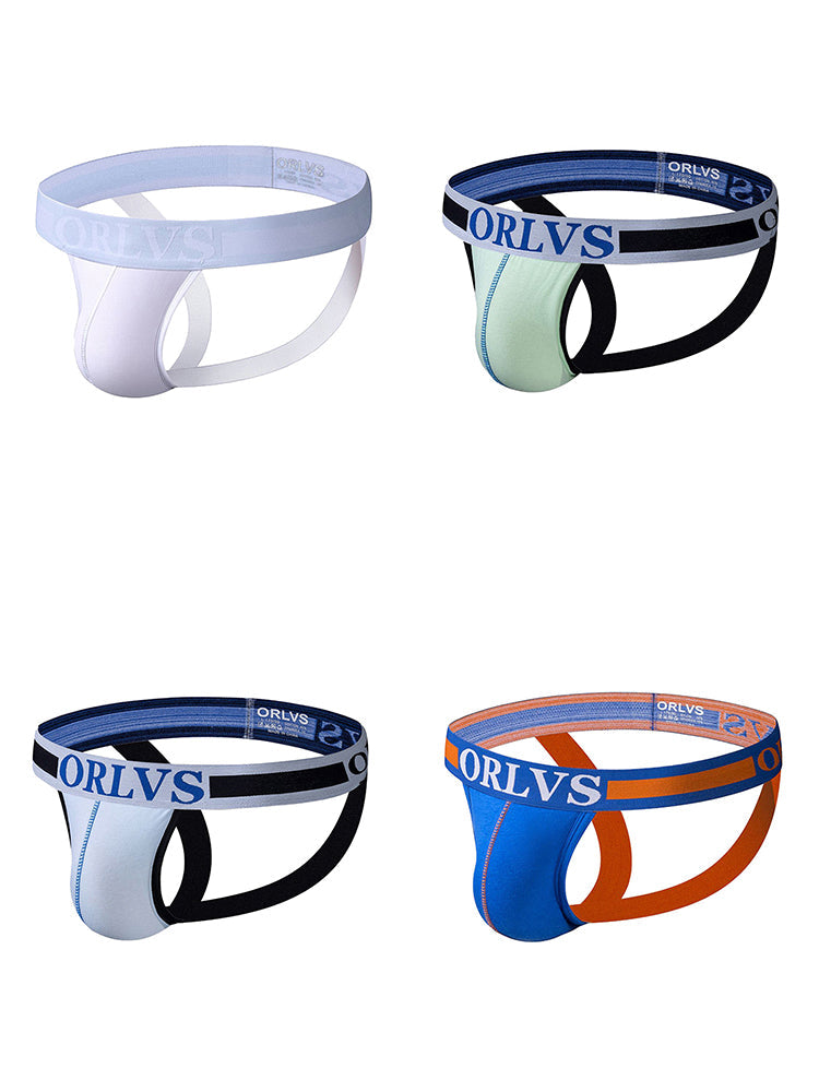 4 Pack Contrast Colors Low Rise Jockstraps