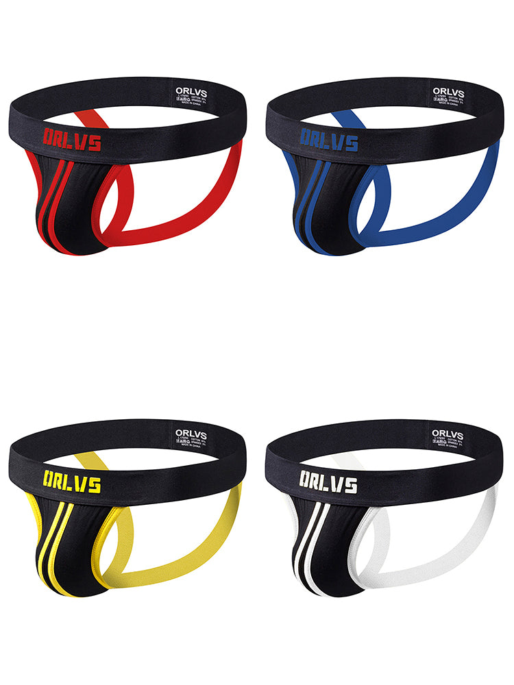 4 Pack Contrast Colors Low Rise Jockstraps