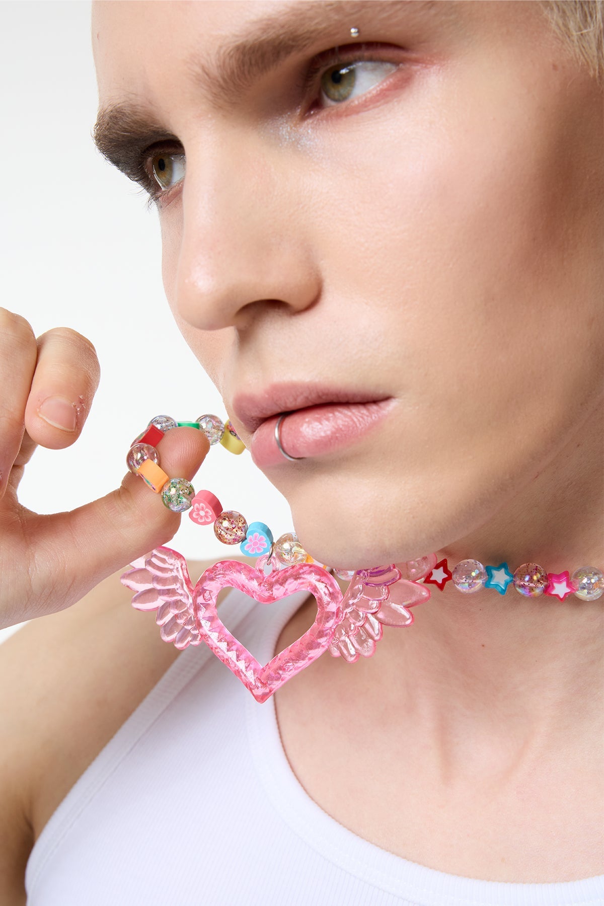Color Gleam Heart Acrylic Necklace
