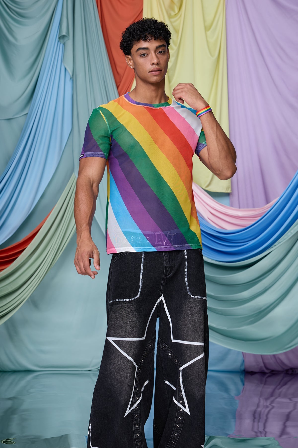 Color Rush Rainbow Print T-Shirt