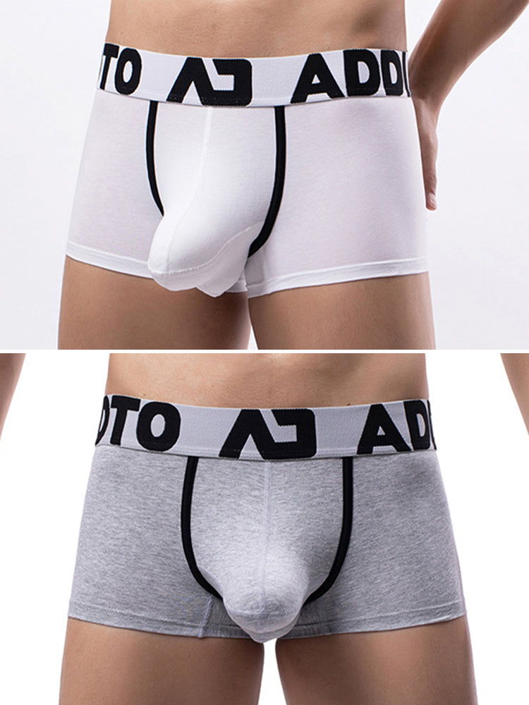 2 Pack Men's Gun and Bullet Separation Large Pouch U-Convex 3D Cut Loose Trunks