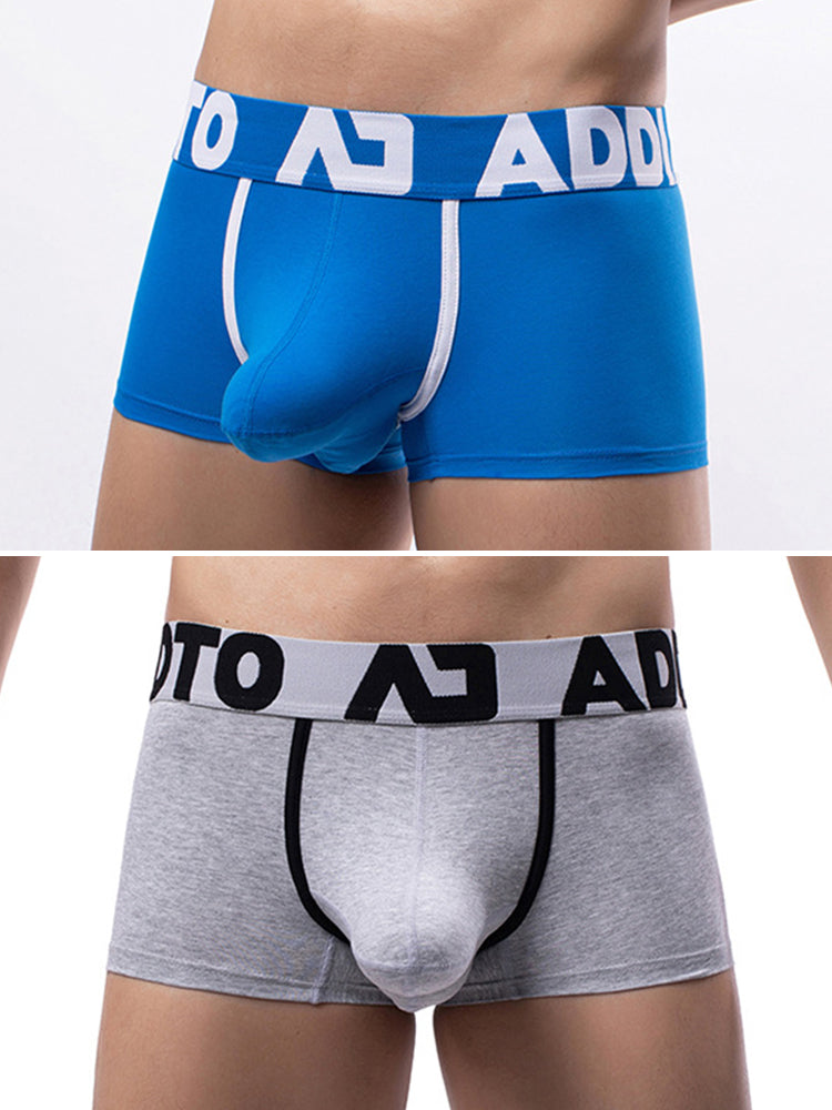 2 Pack Men's Gun and Bullet Separation Large Pouch U-Convex 3D Cut Loose Trunks