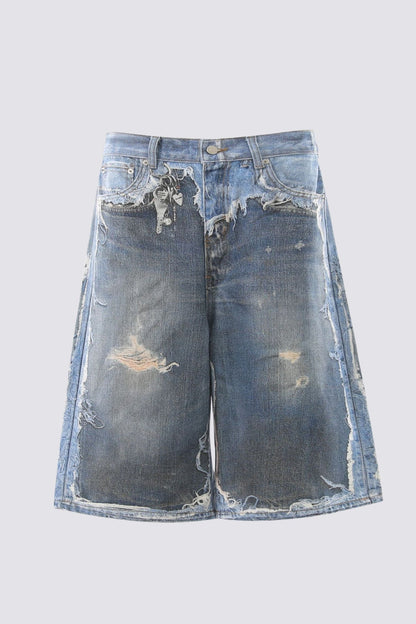 Complex Fade Print Capri Wide Leg Jeans