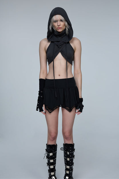 Complex Rise Hooded Crop Top