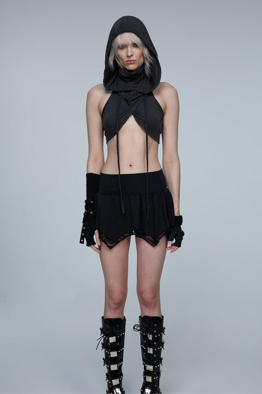 Complex Rise Hooded Crop Top