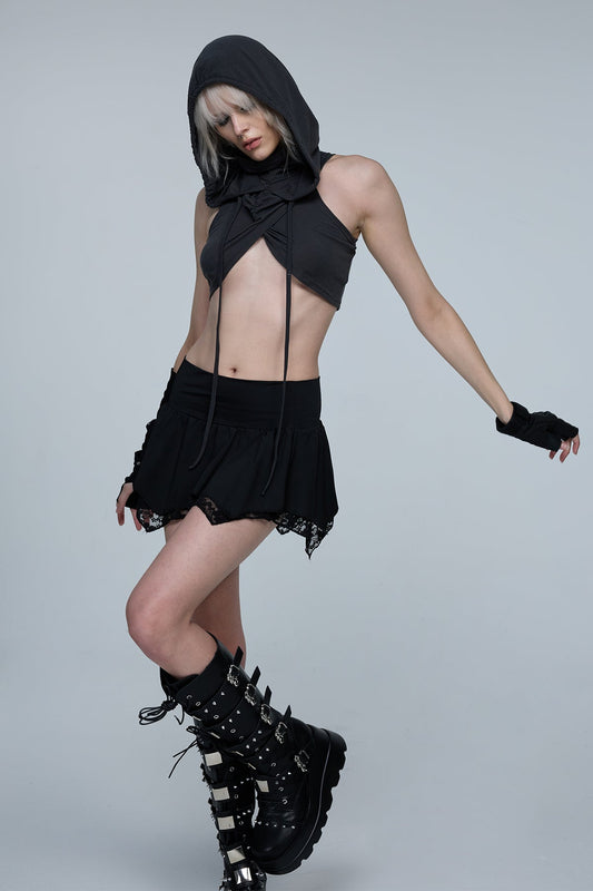 Complex Rise Hooded Crop Top