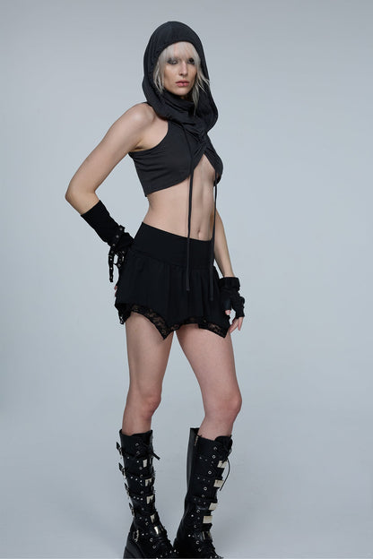 Complex Rise Hooded Crop Top