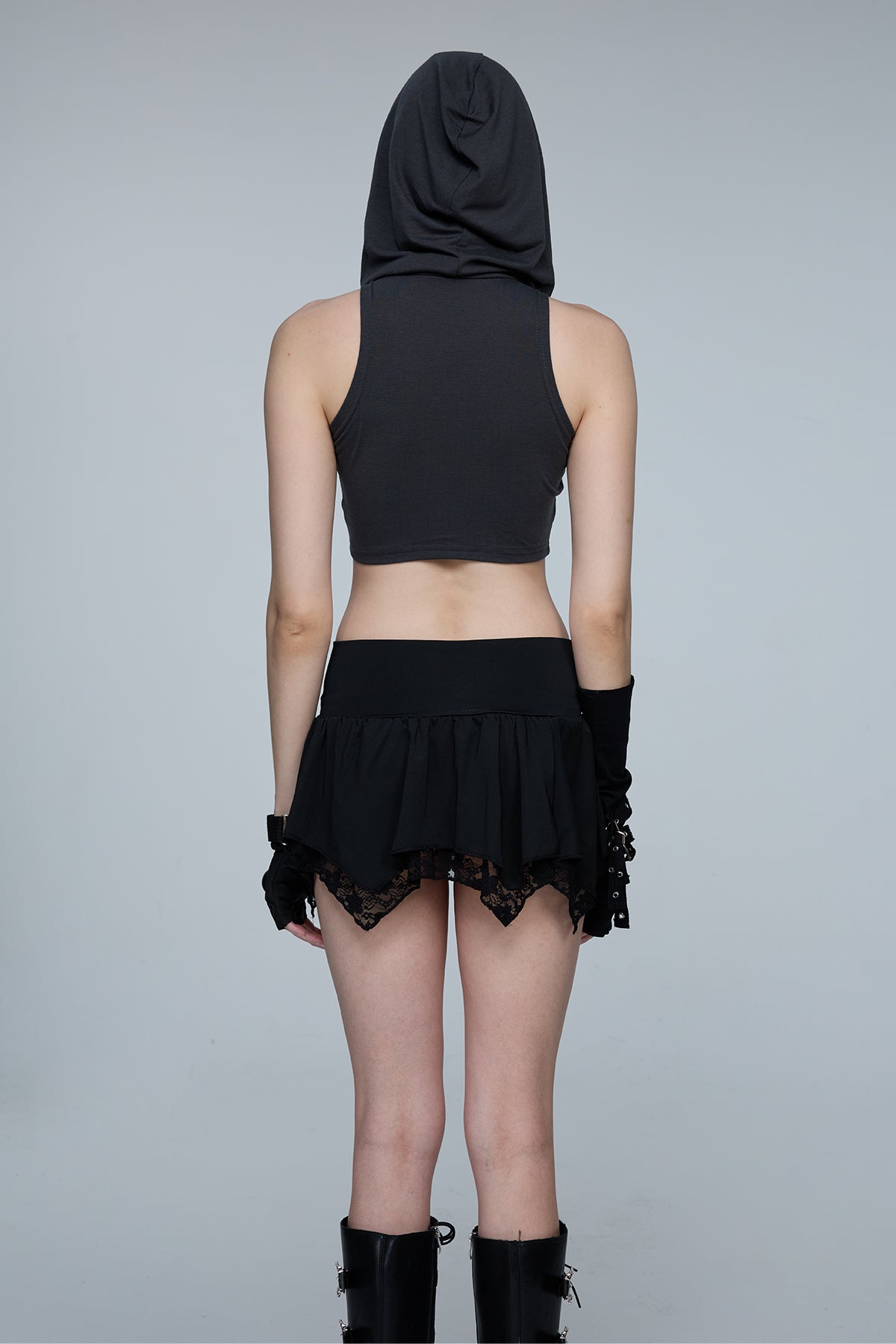 Complex Rise Hooded Crop Top