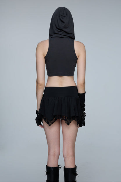 Complex Rise Hooded Crop Top