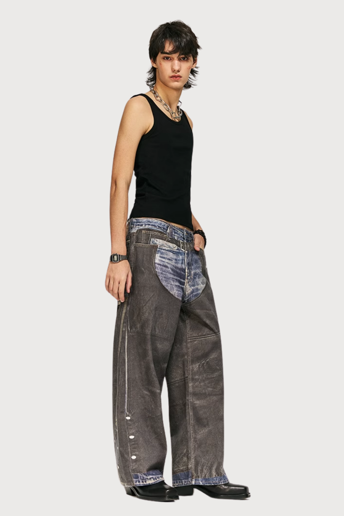 Concrete Dream Print Straight Jeans
