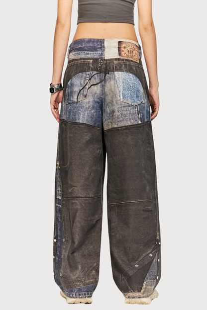 Concrete Dream Print Straight Jeans