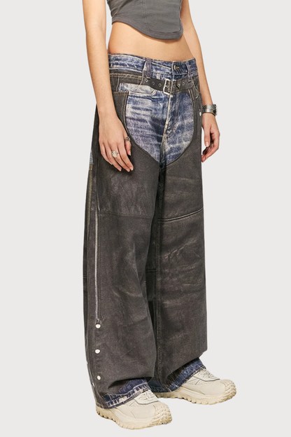 Concrete Dream Print Straight Jeans