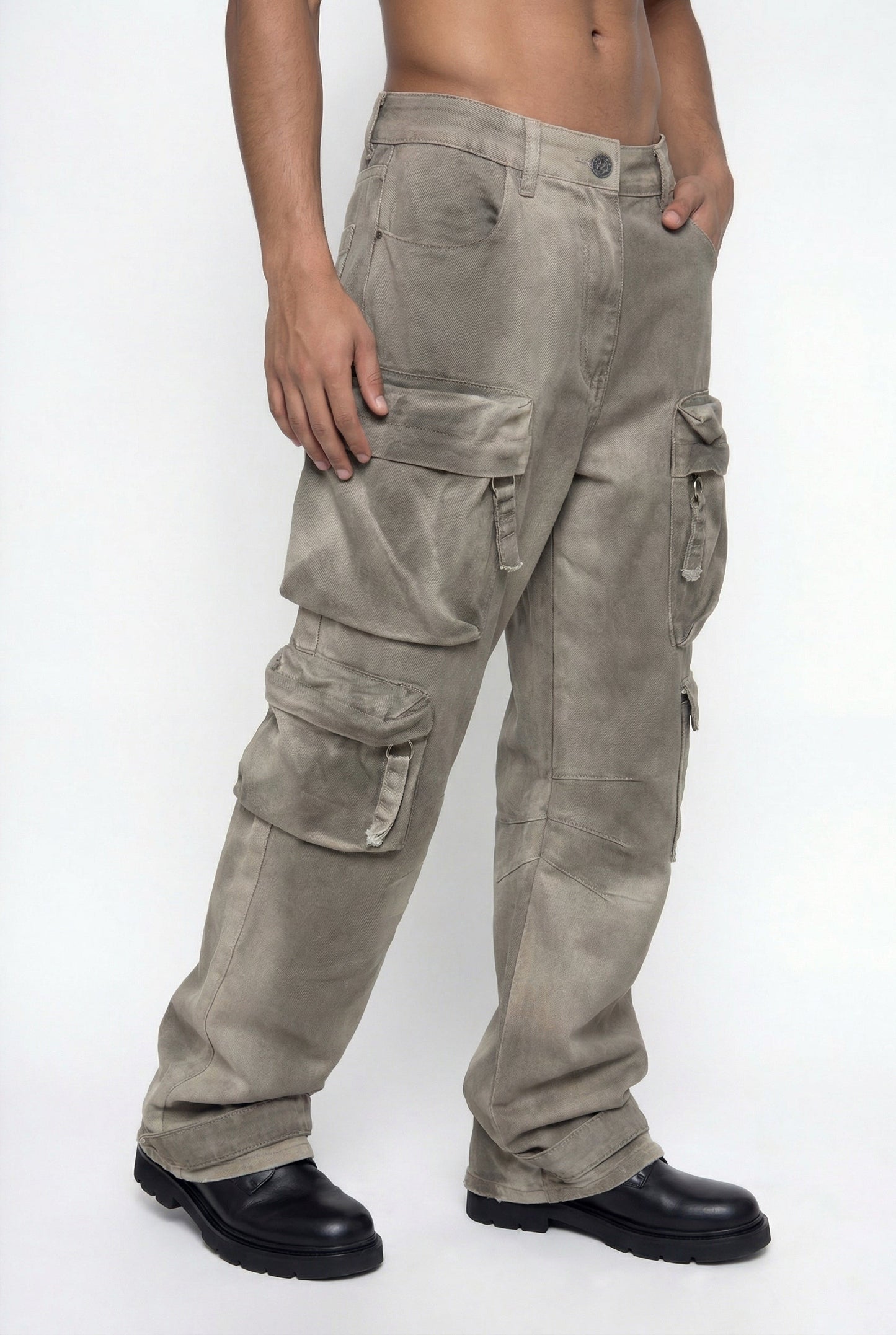 Concrete Grain Straight Jeans