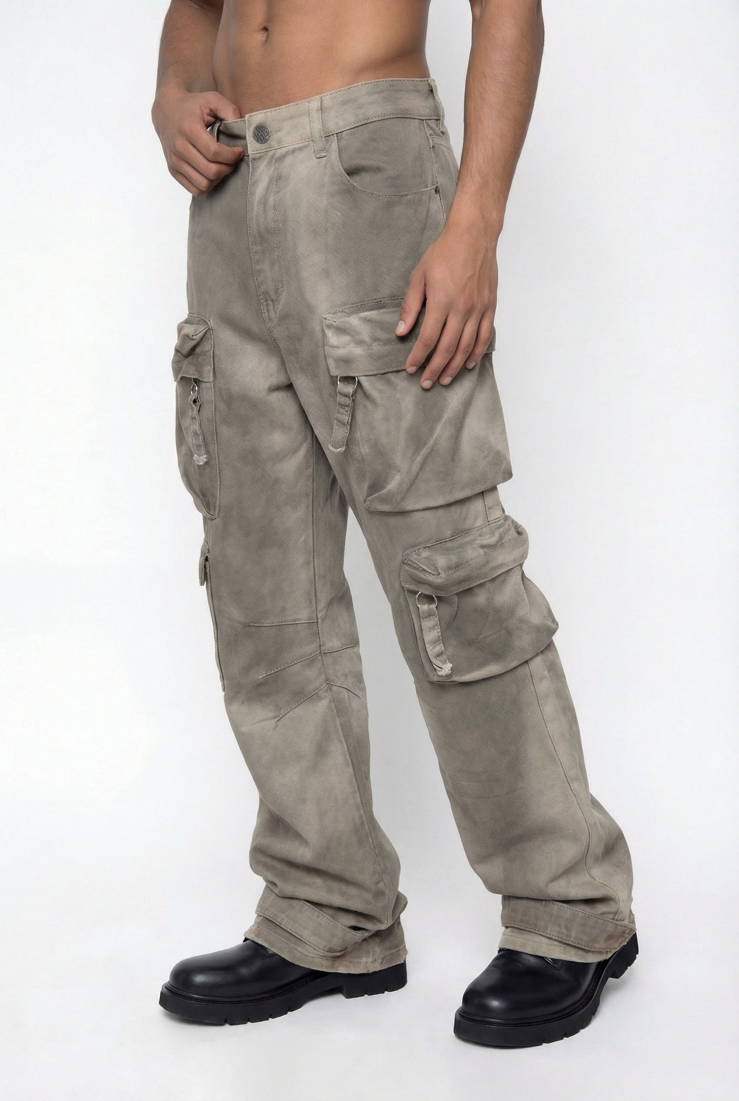 Concrete Grain Straight Jeans