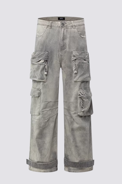 Concrete Grain Straight Jeans