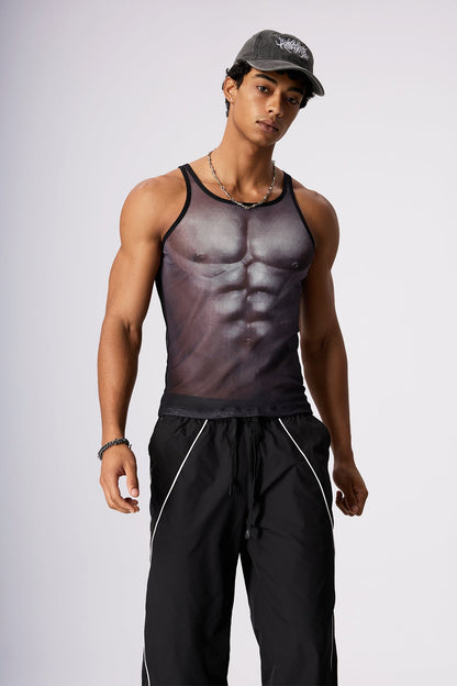 Cool Drift Muscle Print Sleeveless Top