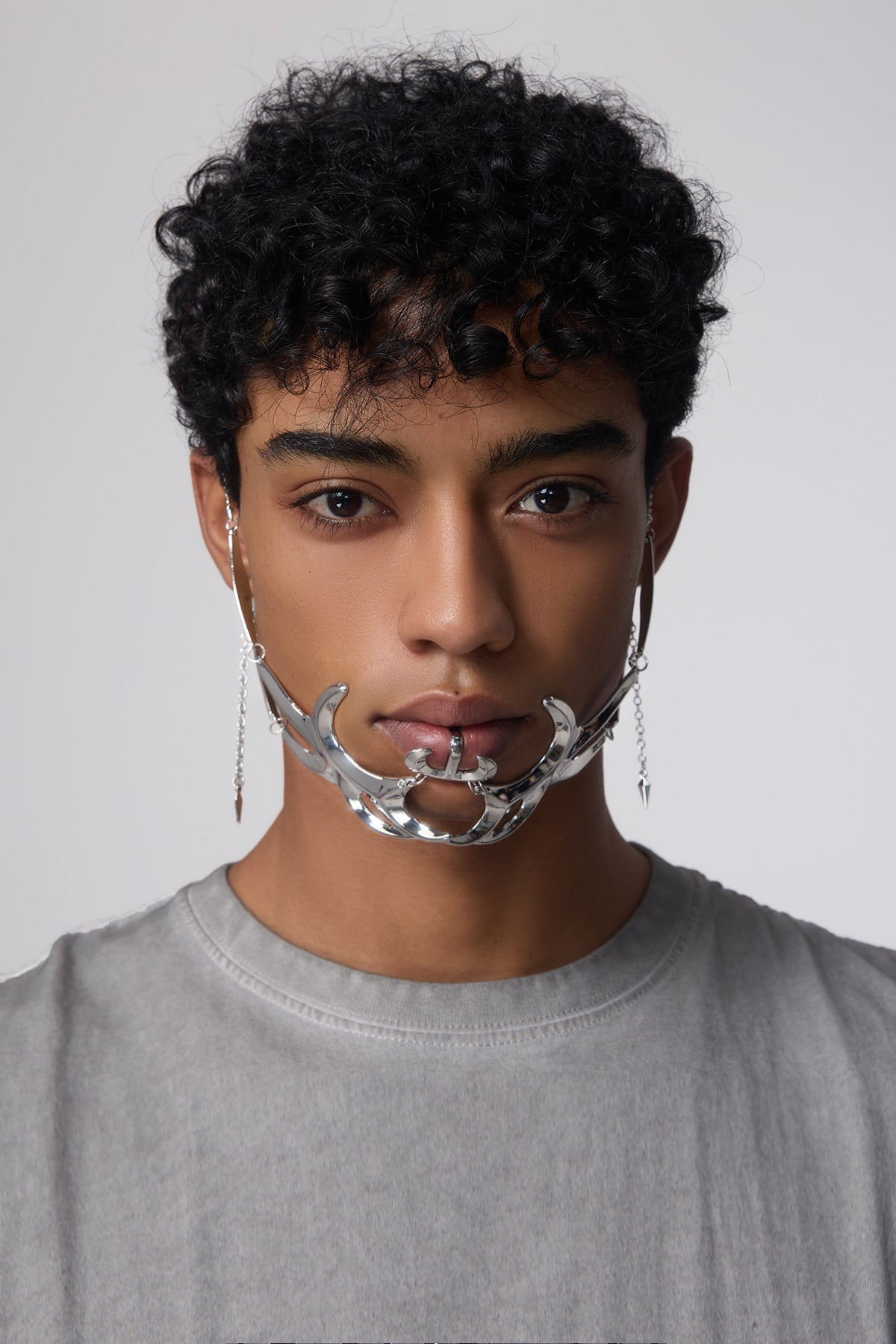 Copper Pulse Alien Shaped Metal Chin Mask