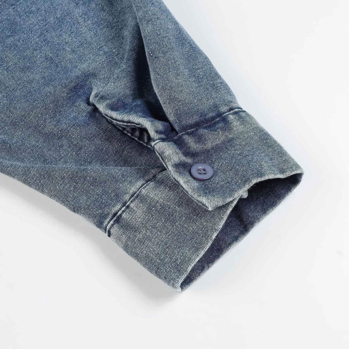 Corduroy & Denim Cartoon Patch Shirt - Unisex Oversized Street Style