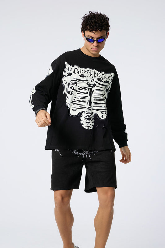 Core Sketch Print Long Sleeve Top