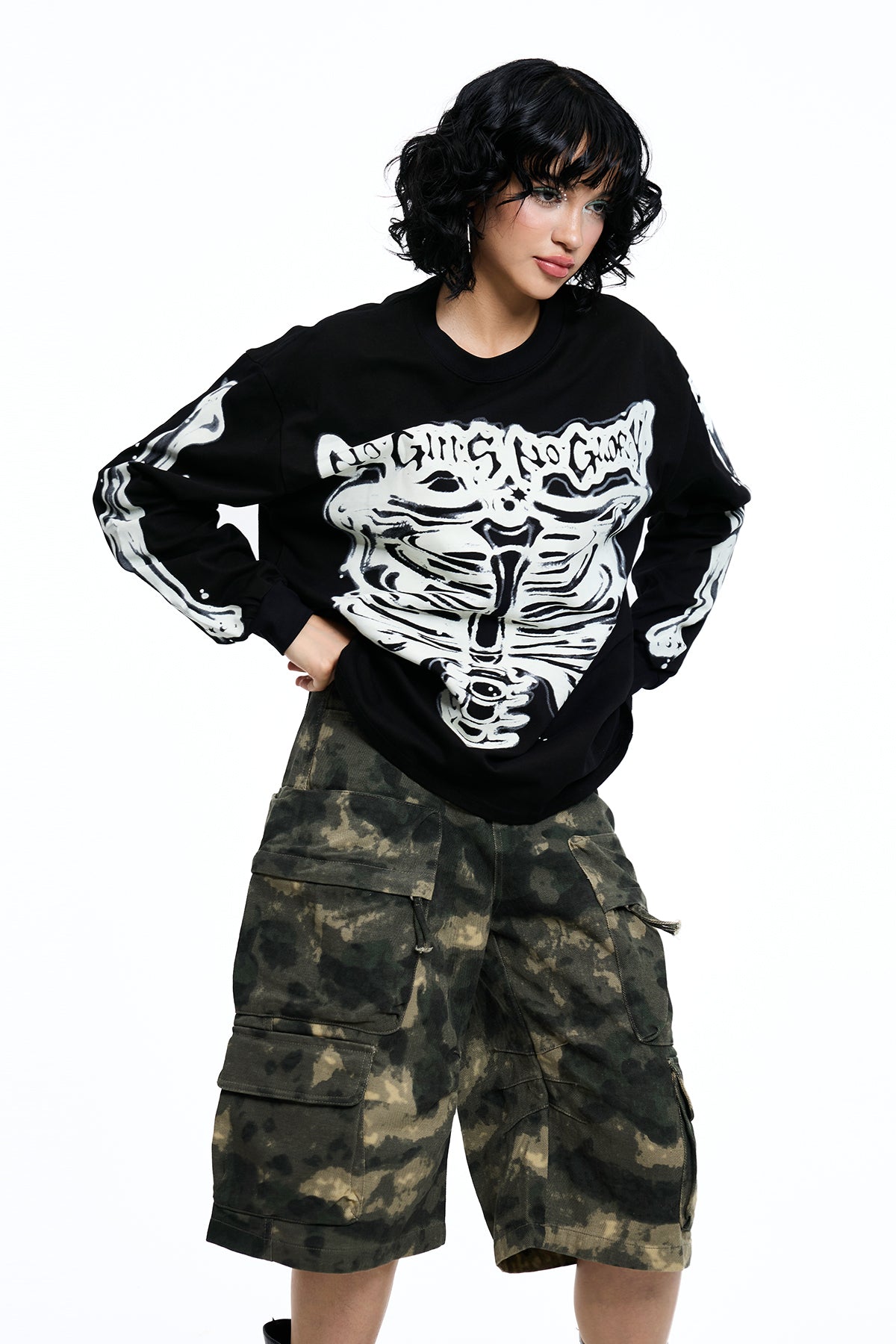 Core Sketch Print Long Sleeve Top