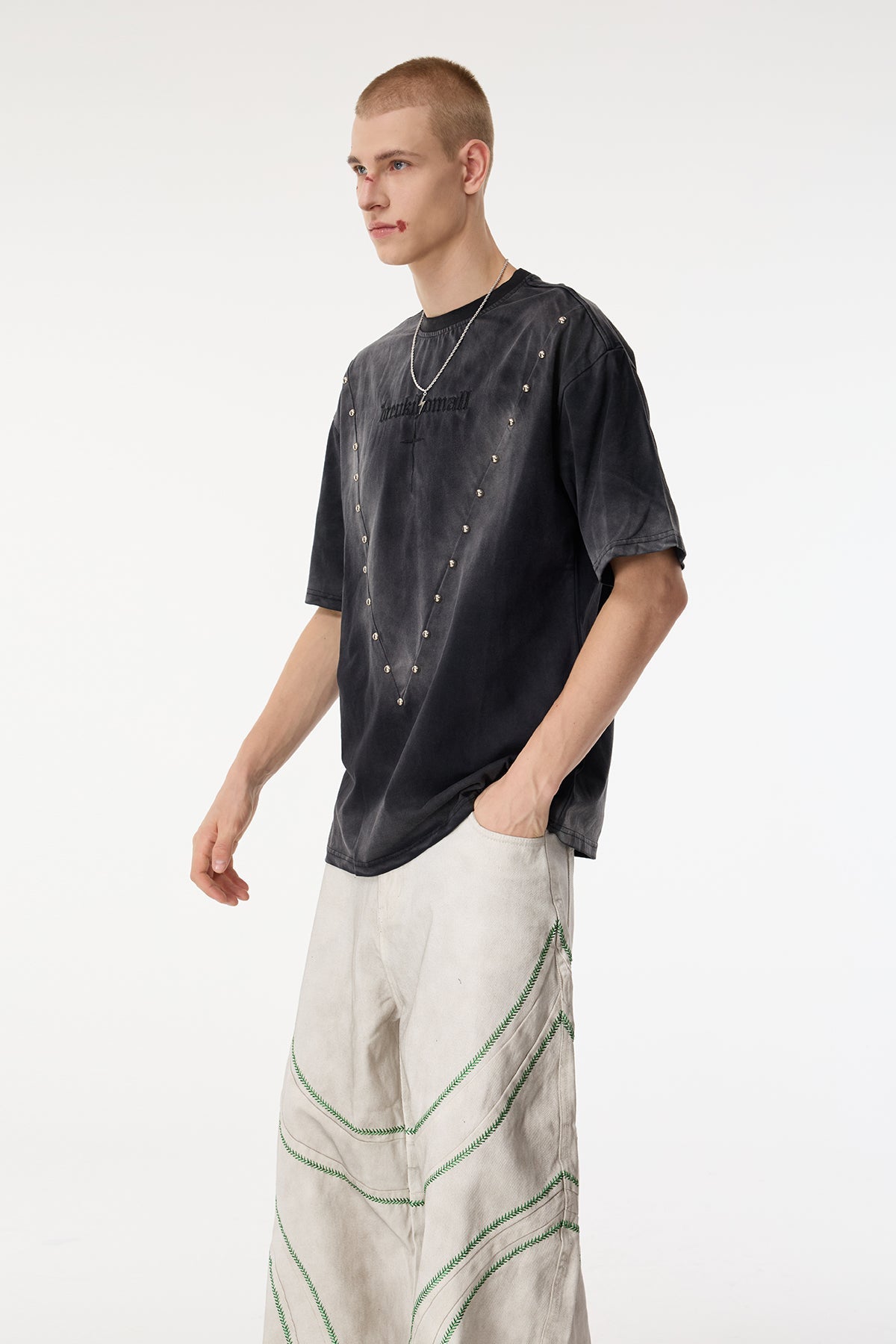 Core Shell Pearl Embellished Top Black